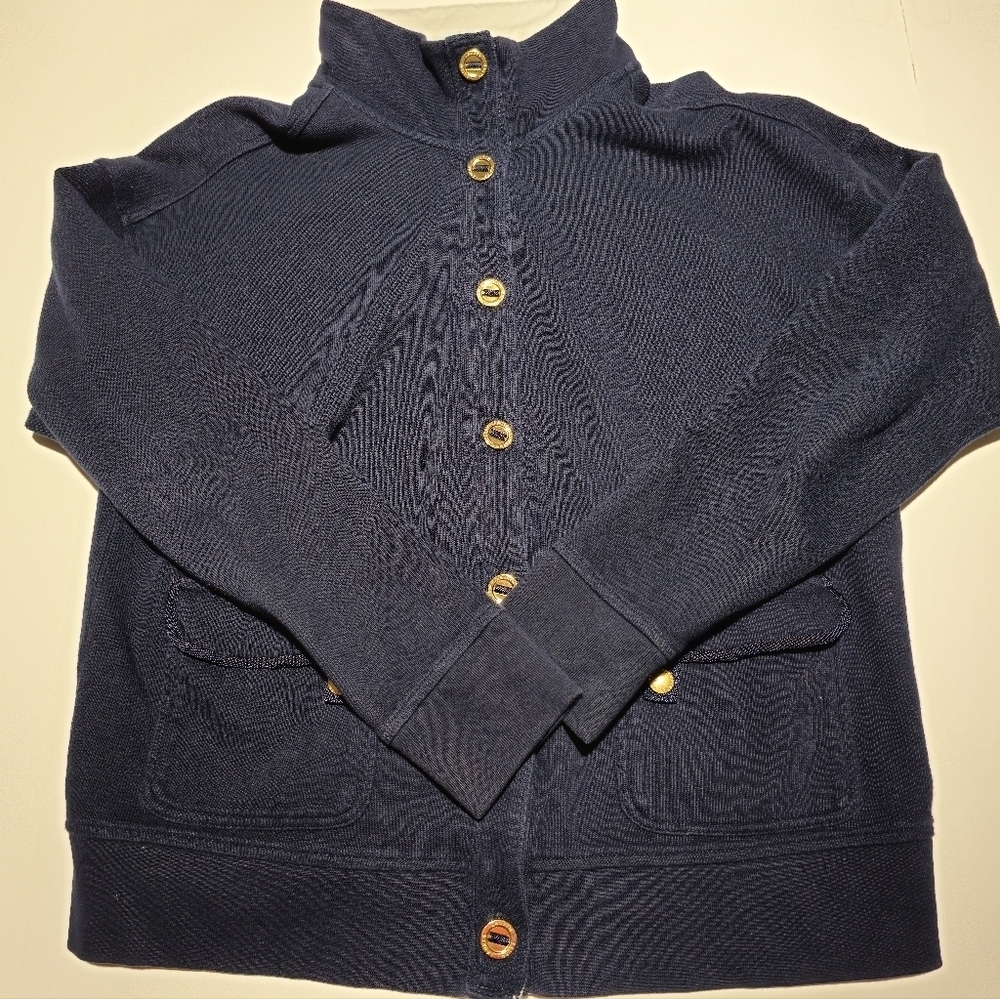 Ralph Lauren Women's Blue Button Sweater [L]